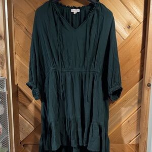 Knox Rose Dark Green V-Neck Tunic Dress